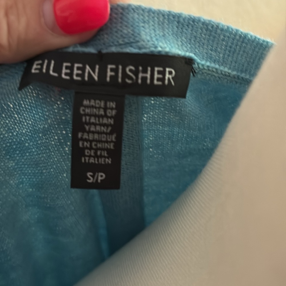 Eileen Fisher asymmetrical sweater in ice blue size Small - Picture 2 of 5